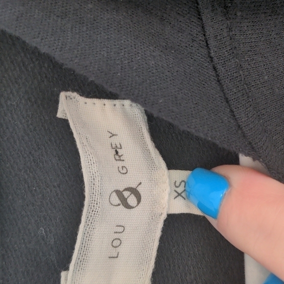 Lou & Grey Lightweight Brushmarl Short Sleeve Black Hoodie xs - Picture 5 of 6